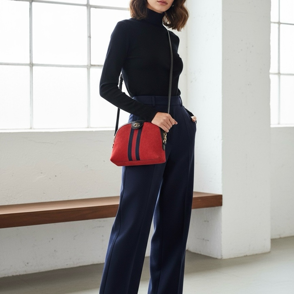 NWT Gucci Ophidia Red Suede Crossbody Bag BRB Web